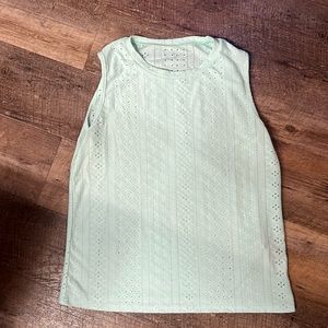 SHEIN mint green eyelet tank top